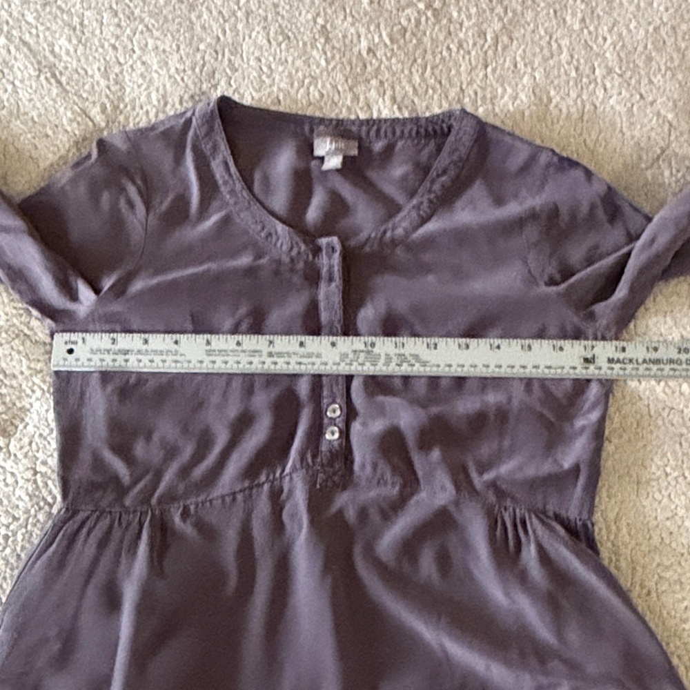 J. Jill 100% Silk Babydoll Purple Blouse XS - Picture 6 of 7